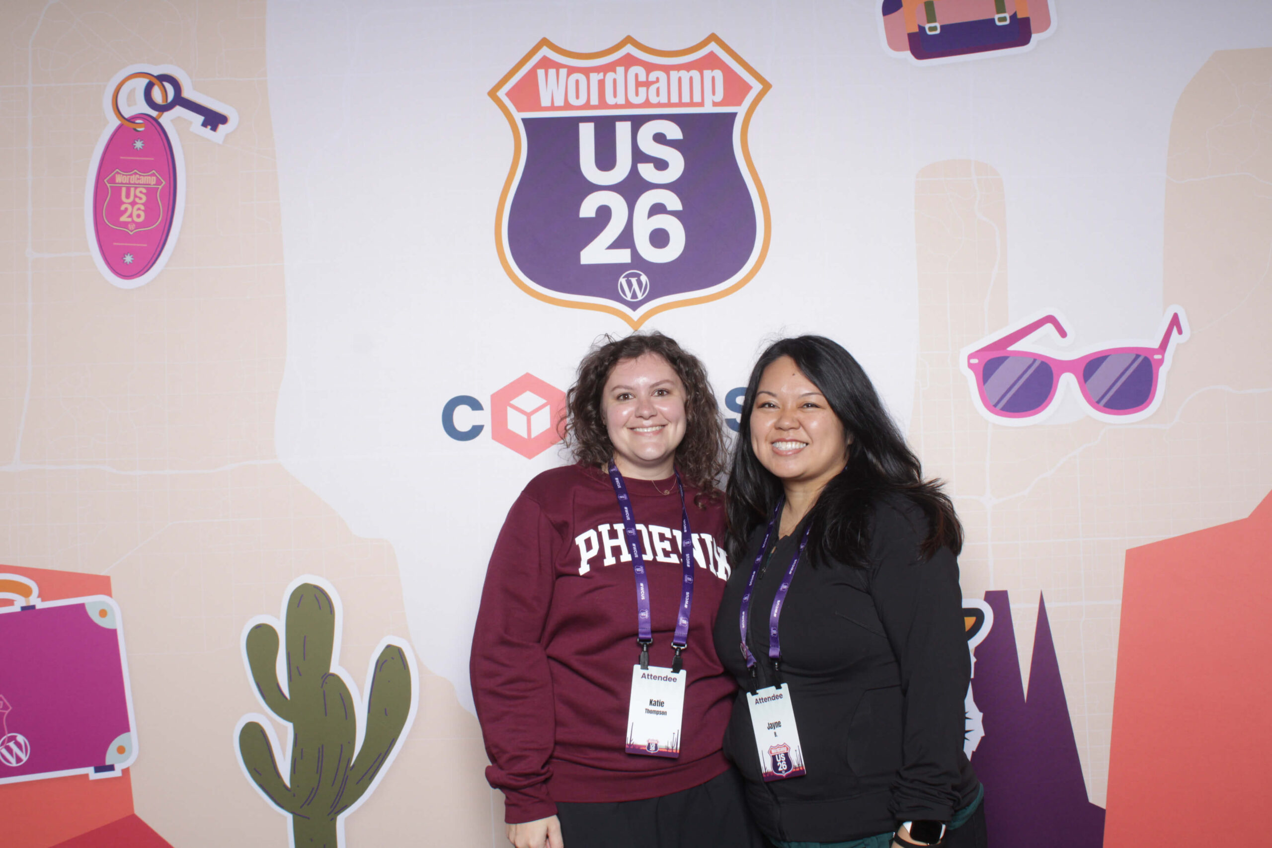 Katie and Jayne at WordCamp US 2026